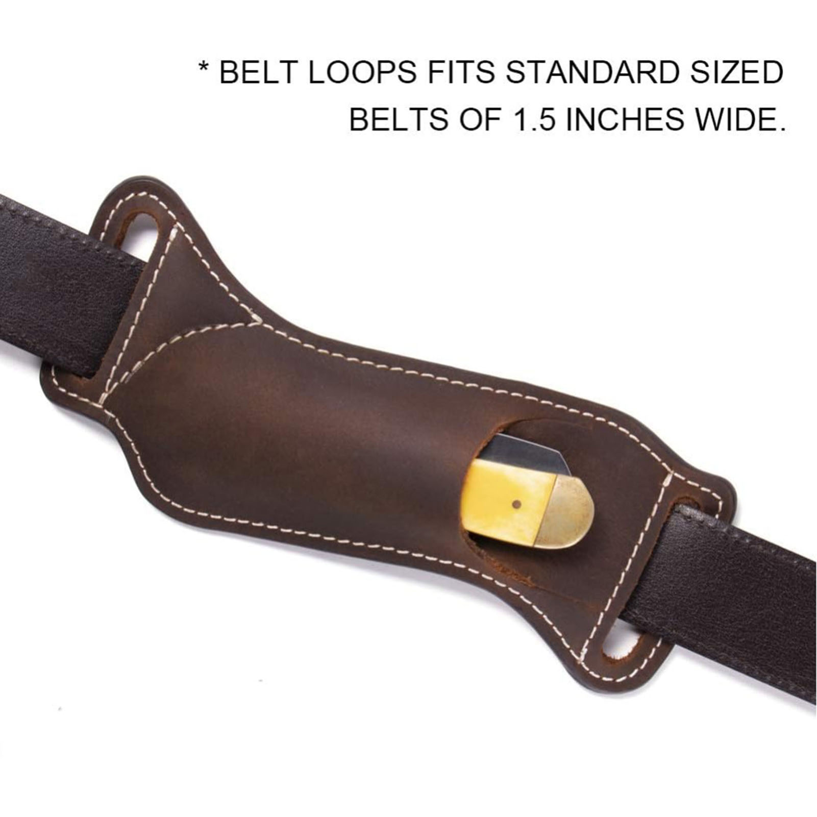 Brown Leather Knife Waist Bag  - Edc Carry Belt Leather 评论和价格