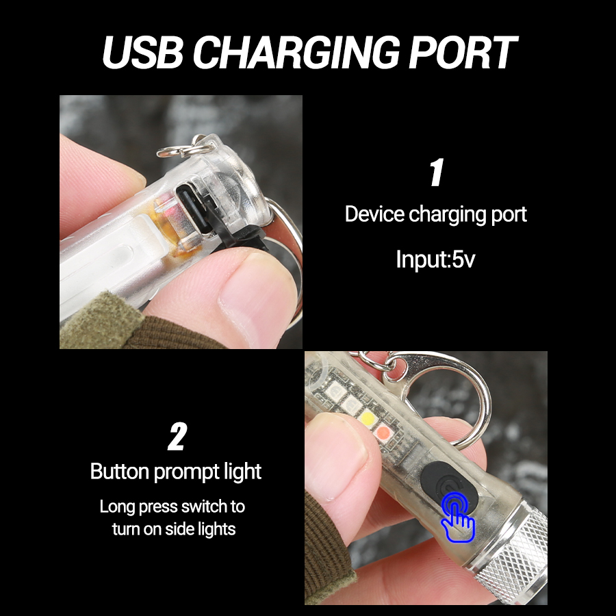 Mini Keychain Flashlight USB R - Keychain Flashlight 评论和价格